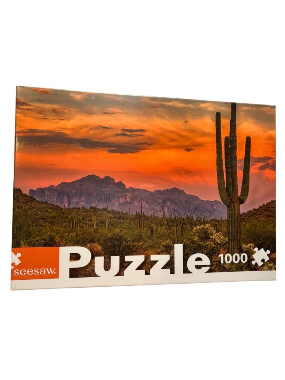 NEW Seesaw Sunset Cactus 1000-Piece Puzzle 18.9" X 28.8" Desert Landscape Sealed